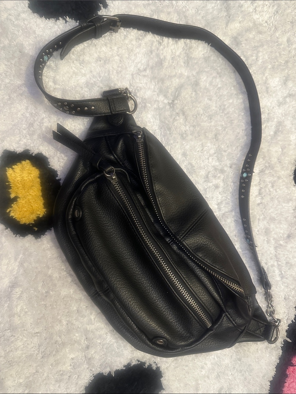 Black Leather Crossbody Bag